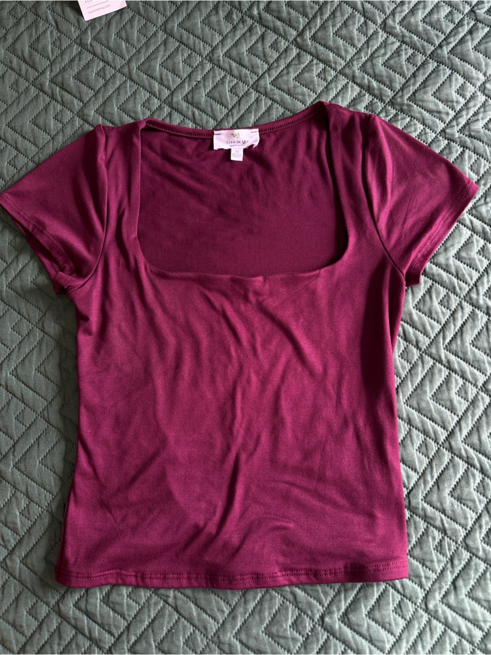 T.J.Maxx Women's Square Neck Tee in Plum Berry